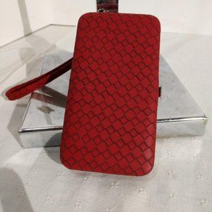 Ashburn Red Weaved Classic Smartphone Clutch 6-1/2 x 3-1/2